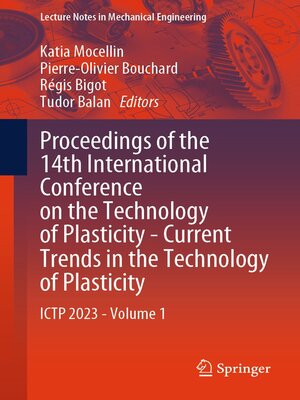 cover image of Proceedings of the 14th International Conference on the Technology of Plasticity--Current Trends in the Technology of Plasticity
